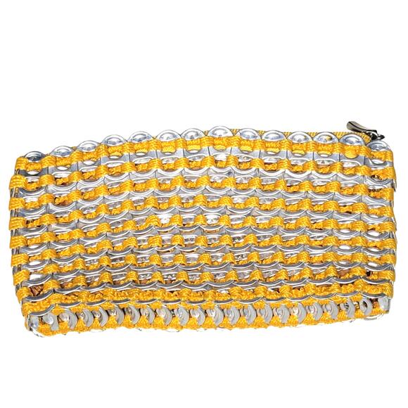Escama Studio Chica Rosa Yellow Pop Tab Clutch Purse Brazil Upcycled Handmade - Picture 1 of 7